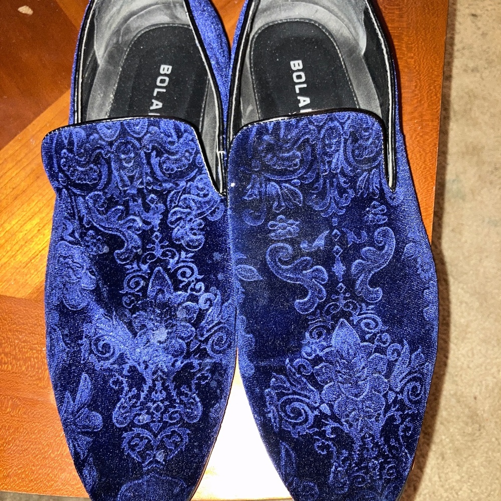 Bolano velvet blue dress shoes